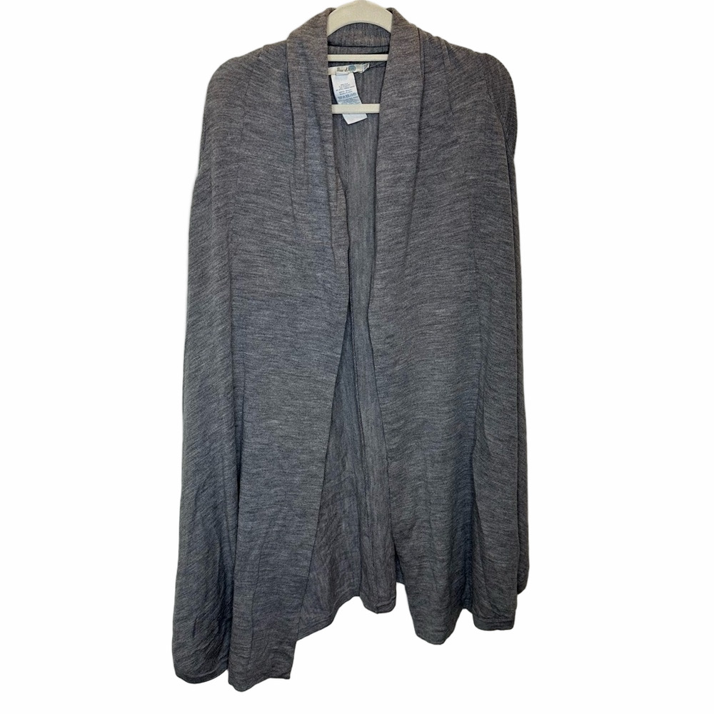 Boden Gray Waterfall Wool Blend Open Cardigan Size 6